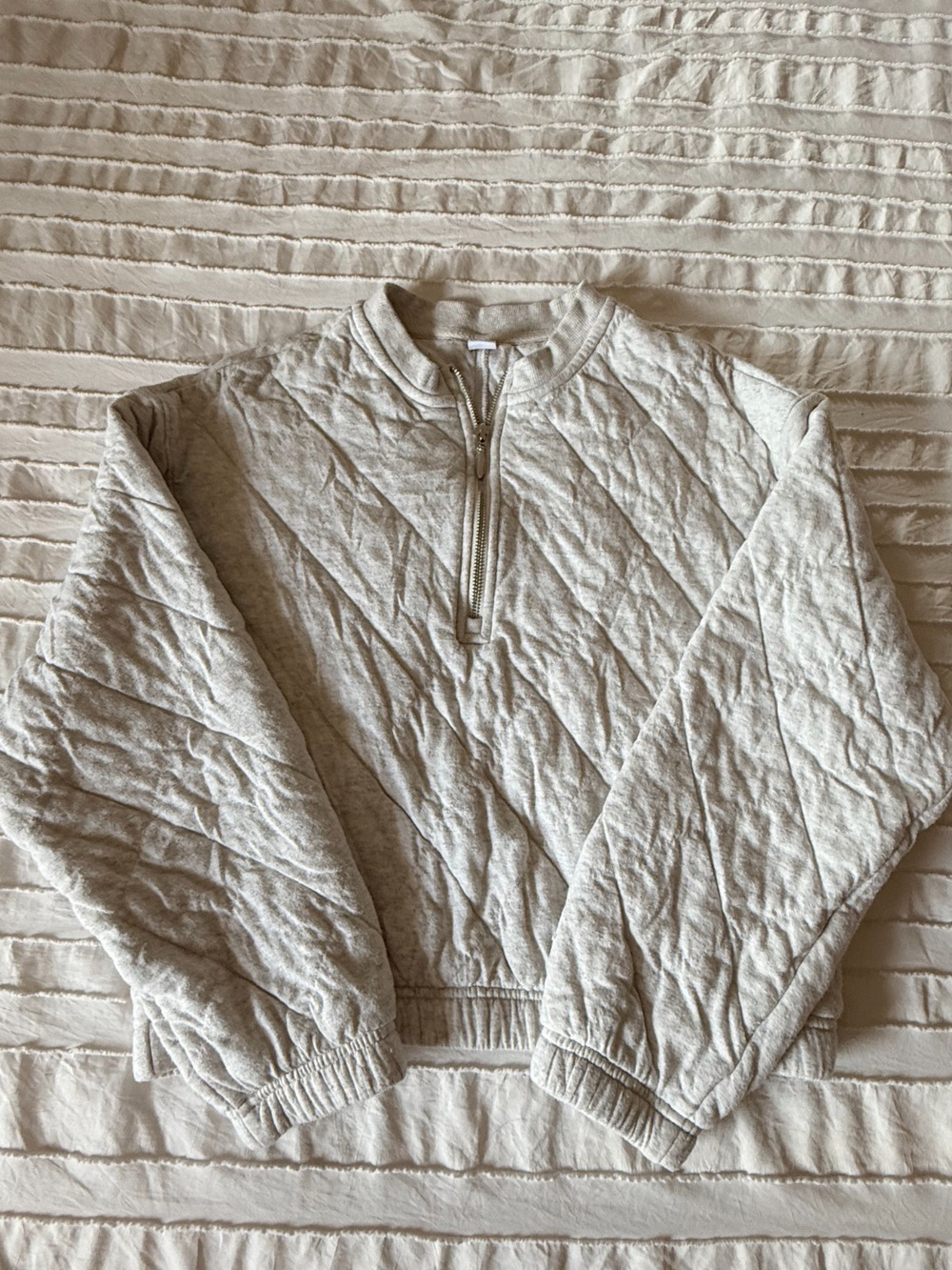 Old Navy Women’s Small Heather Gray Quarter Zip Pullover Sweatshirt Cotton Blend